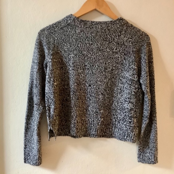 Heathered Grey Knit Sweater, Slightly Cropped - Picture 5 of 5